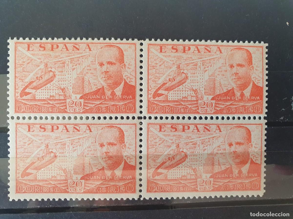 Sellos: EDIFIL 880 ** DE LA CIERVA BLOQUE DE 4 ESPA&Ntilde;A 1939
