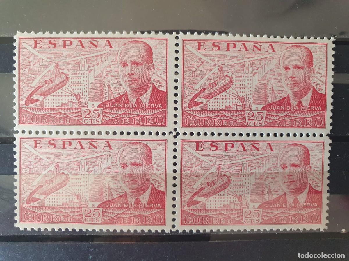Sellos: EDIFIL 881 ** DE LA CIERVA BLOQUE DE 4 ESPA&Ntilde;A 1939