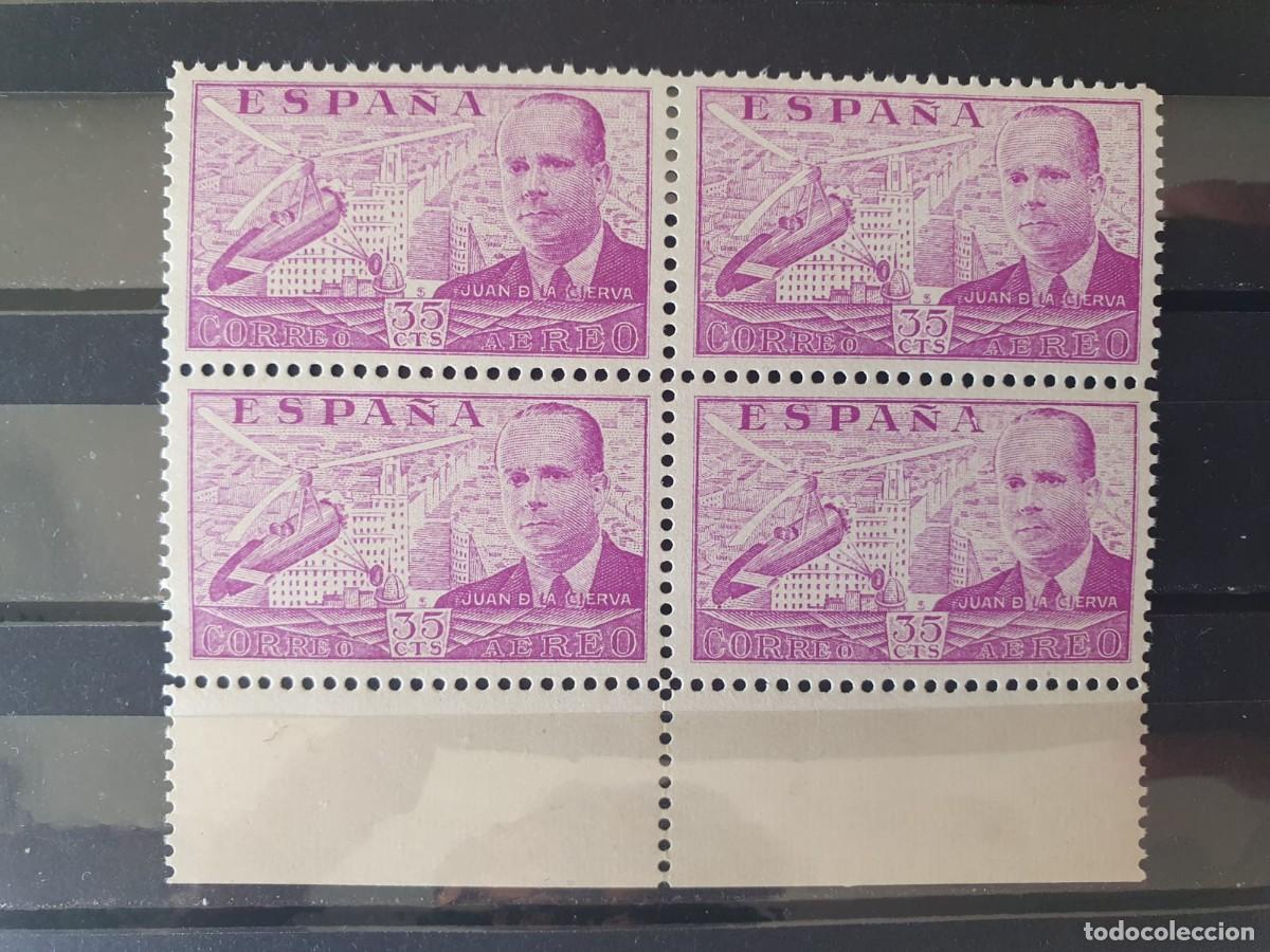 Sellos: EDIFIL 882 ** DE LA CIERVA BLOQUE DE 4 ESPA&Ntilde;A 1939