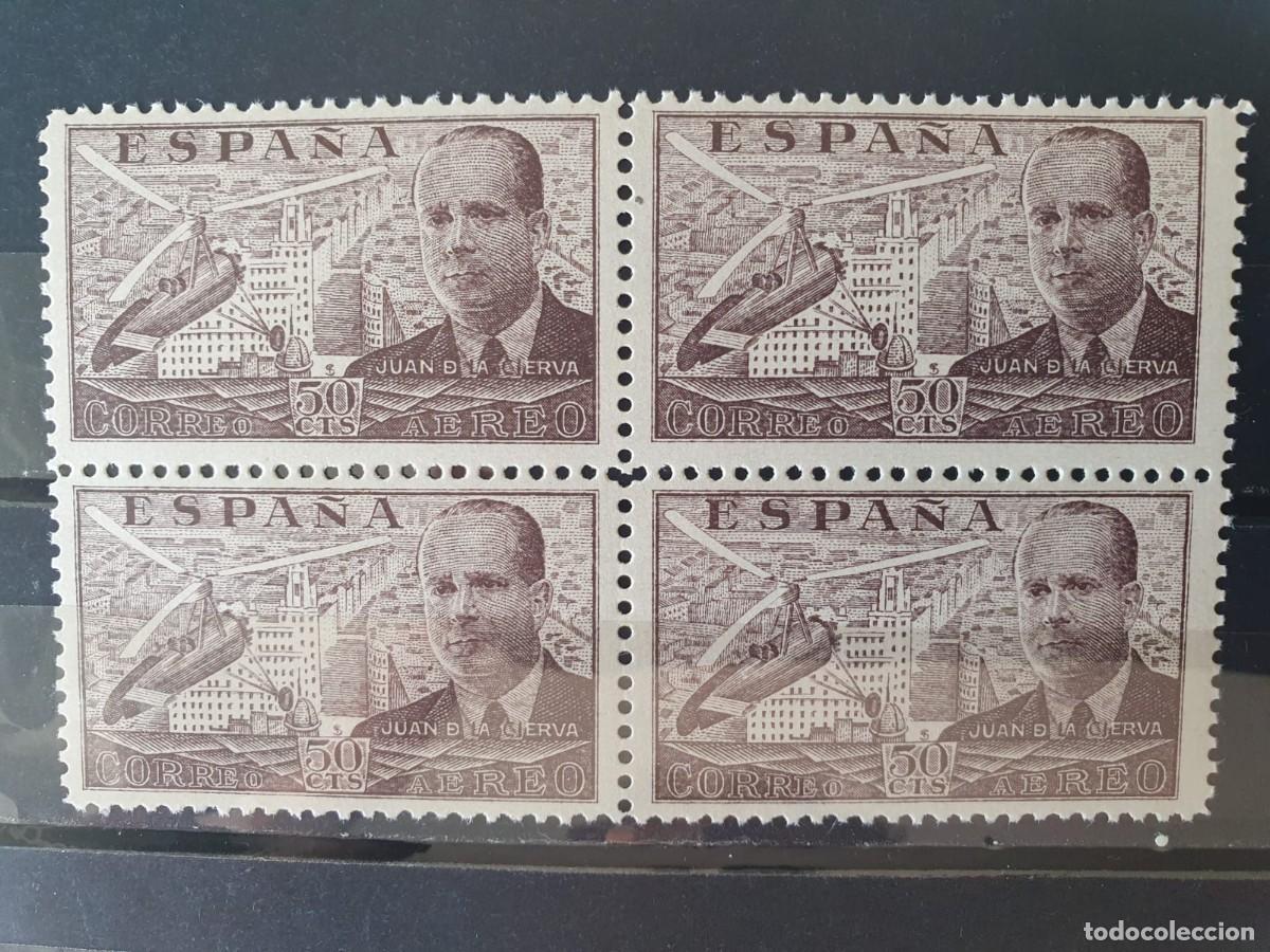 Sellos: EDIFIL 883 ** DE LA CIERVA BLOQUE DE 4 ESPA&Ntilde;A 1939