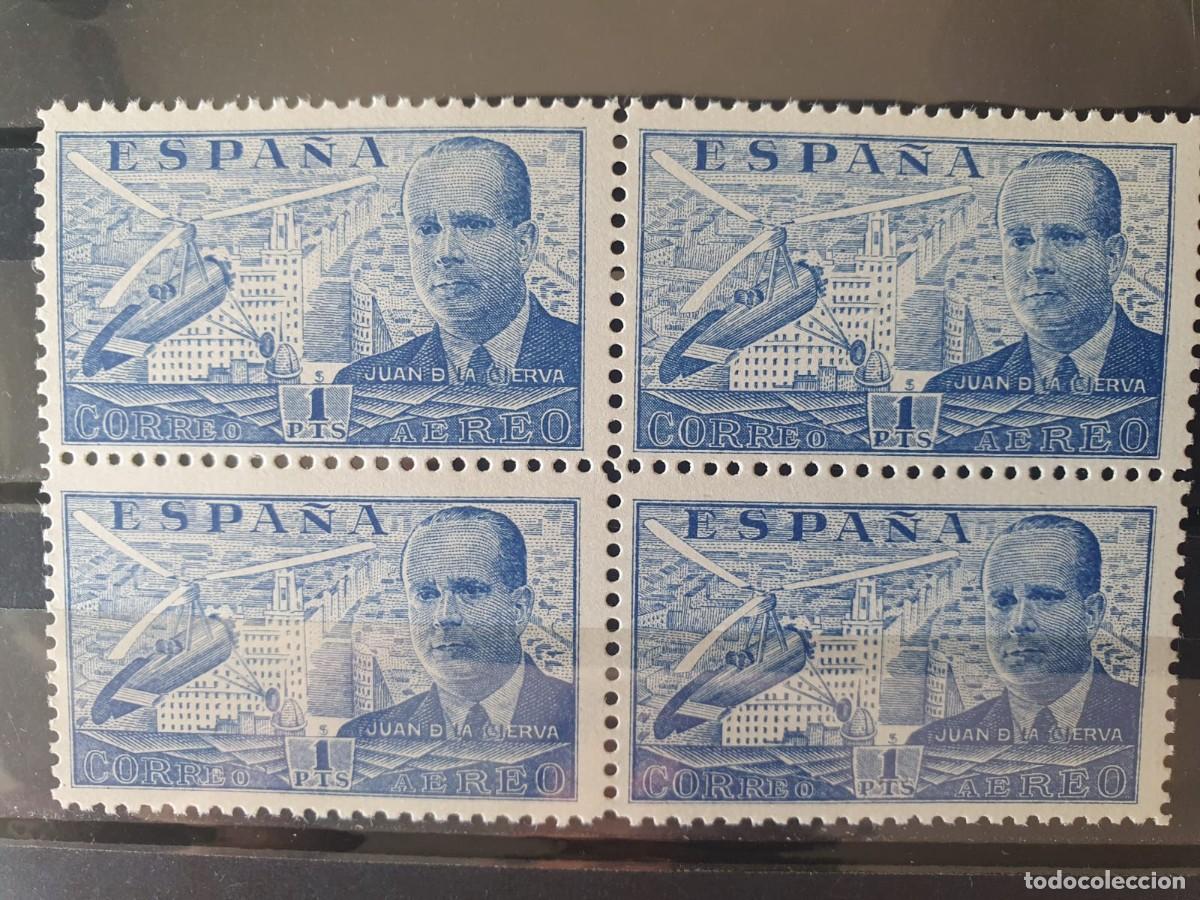 Sellos: EDIFIL 884 ** DE LA CIERVA BLOQUE DE 4 ESPA&Ntilde;A 1939