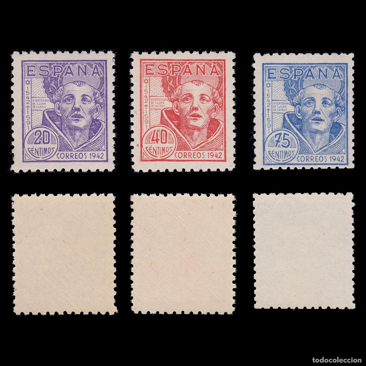 Timbres: Espa&ntilde;a 1942. S. Ju&aacute;n de la Cruz. ** Edifil 954-956+ OBSEQUIO