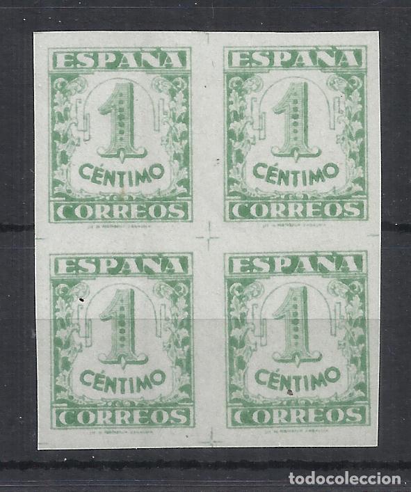 Sellos: JUNTA DE DEFENSA 1936 edifil 802 SIN DENTAR nuevo** BLOC D 4 VALOR 2022 CATALOGO 44.- EUROS