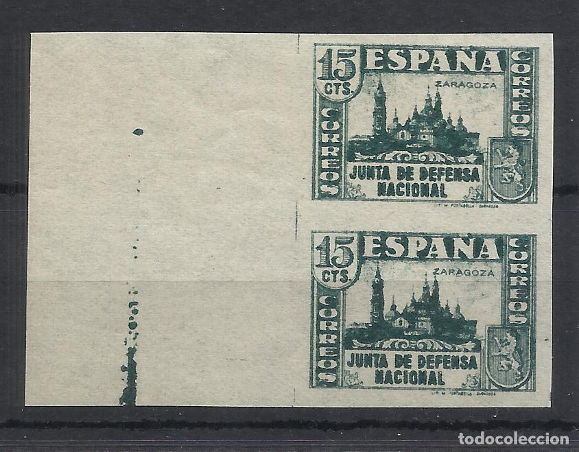 Sellos: JUNTA DE DEFENSA ZARAGOZA 1936 edifil 802 SIN DENTAR nuevo** VALOR 2002 CATALOGO 5.40 EUROS
