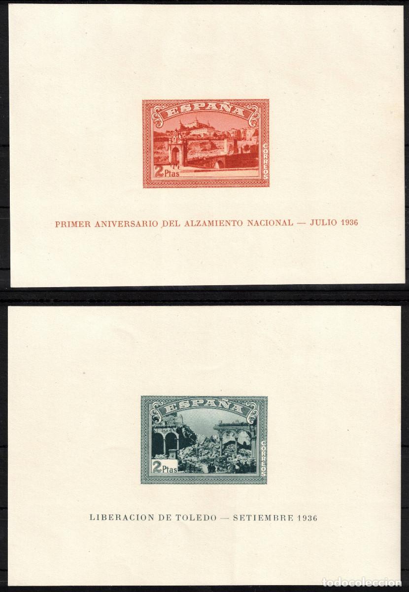 Sellos: ESPA&Ntilde;A ALZAMIENTO NACIONAL TOLEDO ** 838/839 A&Ntilde;O 1937 CERTIFCADO COMEX MNH LUJO