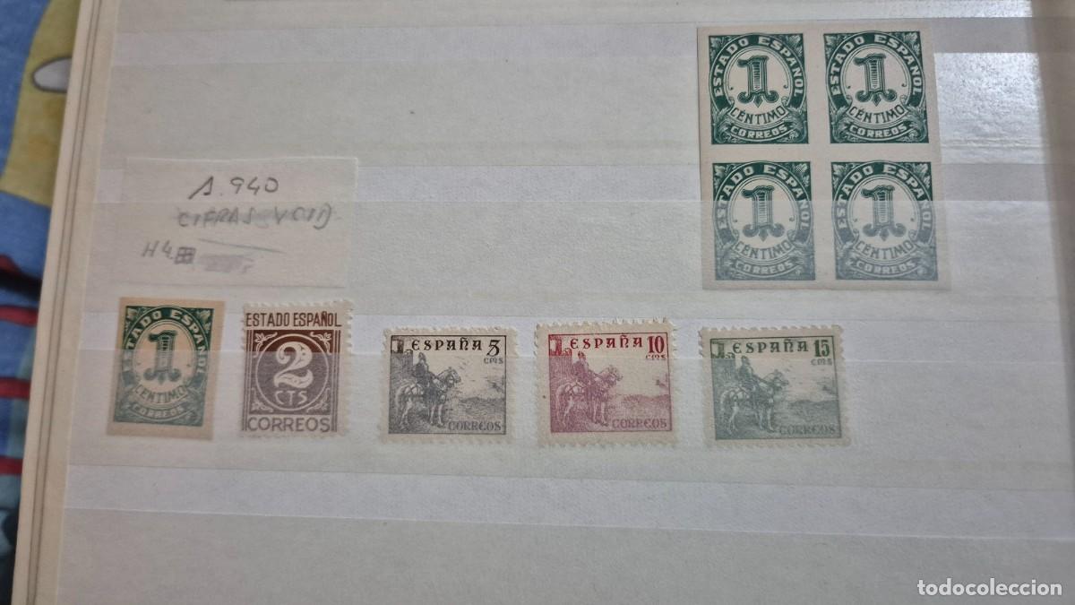 Sellos: LOTE SELLOS ESPA&Ntilde;A A&Ntilde;O 1940 CIFRAS Y CID Y BLOQUE DE 4 SIN USAR