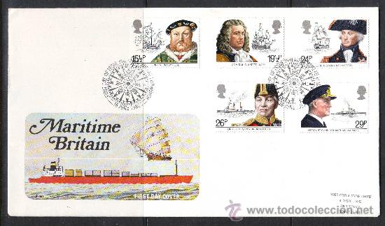 Sellos: SLANIA.GRAN BRETA&Ntilde;A***.A&Ntilde;O 1982.SPD.-918/922.BARCOS.PERSONAJES.