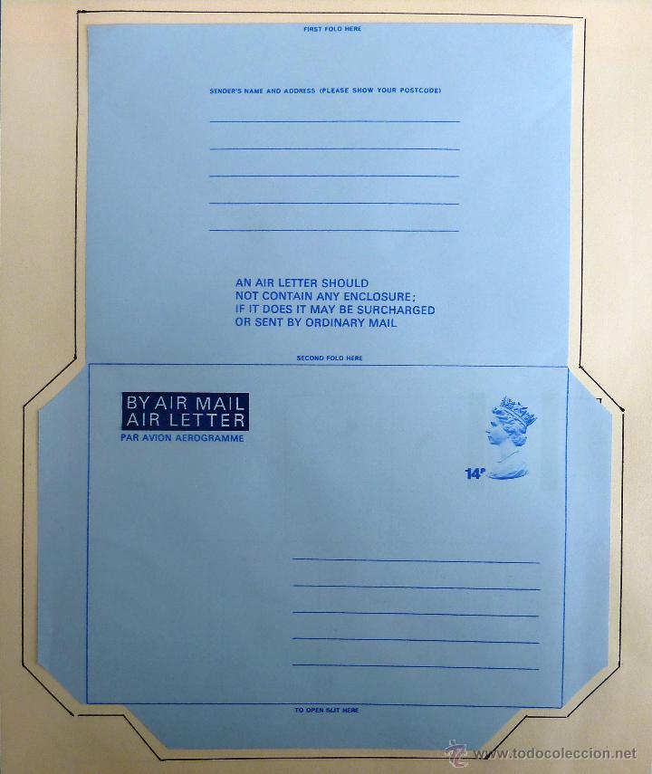 Sellos: AEROGRAMA GRAN BRETA&Ntilde;A. - Foto 1