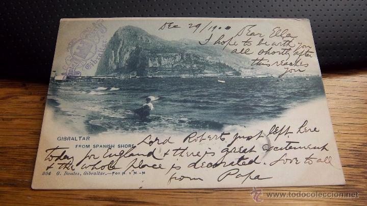 Timbres: POSTAL GIBRALTAR 1900. LORD ROBERTS GUERRA BOER. HOTEL CECIL. SELLO REINA VICTORIA 1d. G. DAUTEZ 304