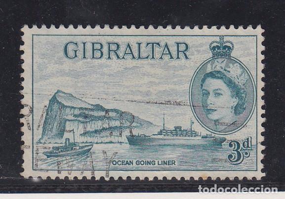 Sellos: gibraltar 135 usada, isabel II, barco - Foto 1