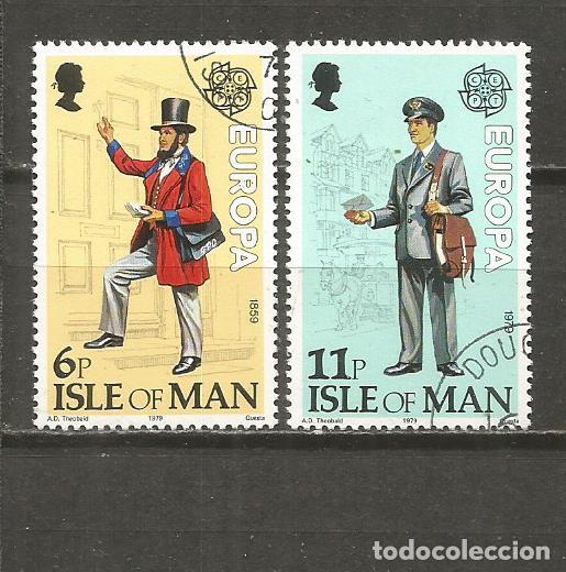 Selos: ISLA DE MAN EUROPA YVERT NUM. 135/136 SERIE COMPLETA MATASELLADA