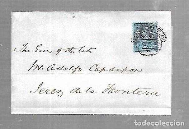 Sellos: INGLATERRA. CARTA DE LONDRES A JEREZ DE LA FRONTERA. 1892. VER SELLO - Foto 1 - 133803726