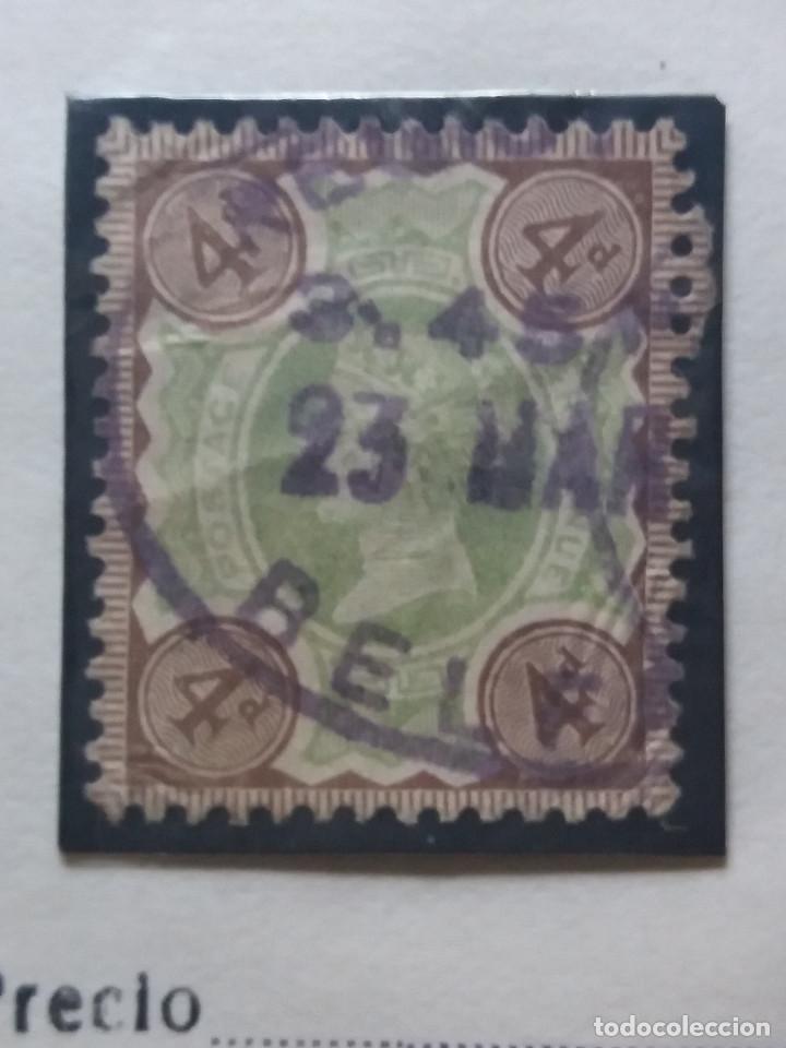 Selos: SELLO INGLES, 4 D. - POSTAGE, QUEEN VICTORIA 1887.