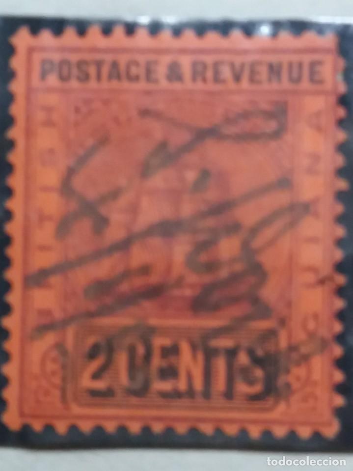 Sellos: postage revenue.guiana inglesa.2 cent. a&ntilde;o 1906.