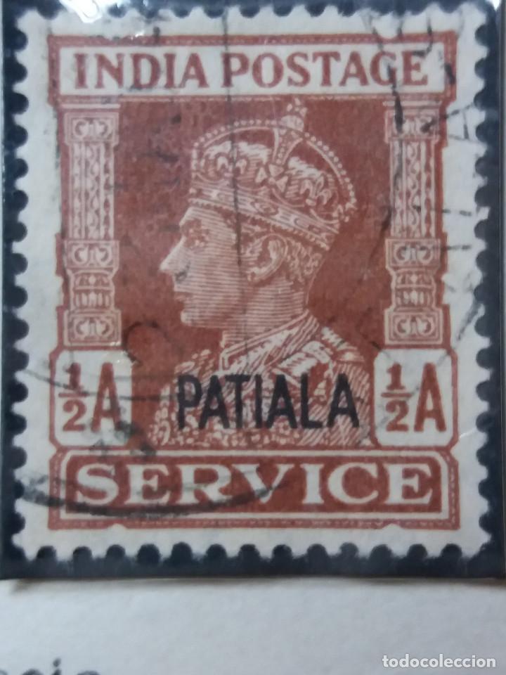 Timbres: SELLOS, COLONIAS INGLESAS, INDIA, REY GEORGE VI, 1,2A, PATIALA, A&Ntilde;O 1940...