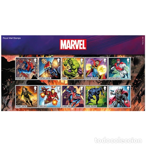 Sellos: SELLOS COMICS MARVEL GRAN BRETA&Ntilde;A 2019 PACK PRESENTACION - Foto 2