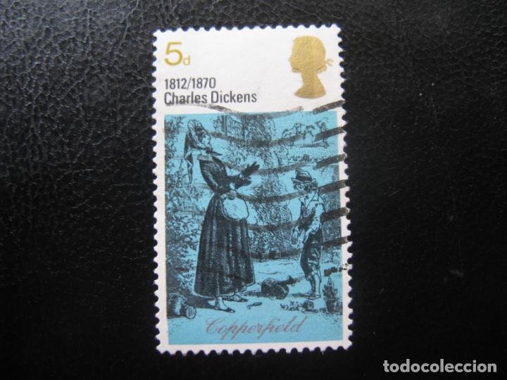 Sellos: -inglaterra 1970, cent.charles dickens, Yvert 593