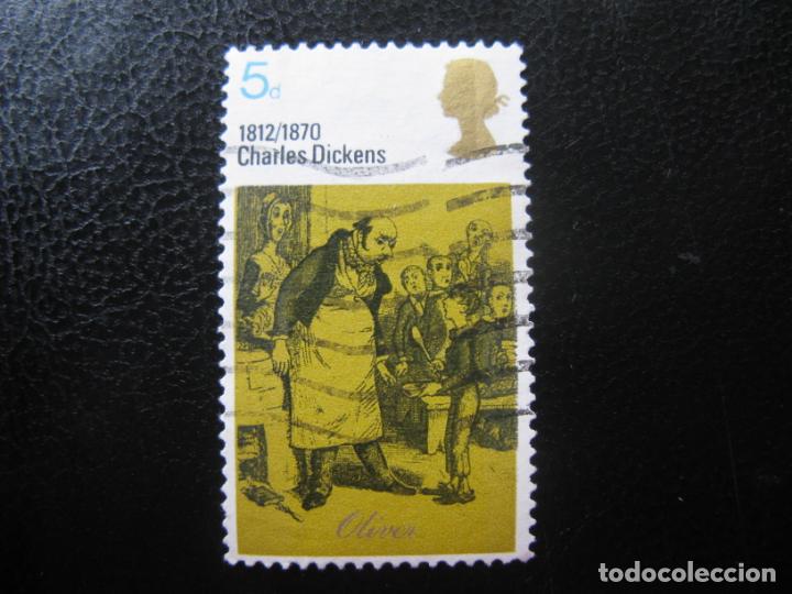 Sellos: -inglaterra 1970, cent.charles dickens, Yvert 594