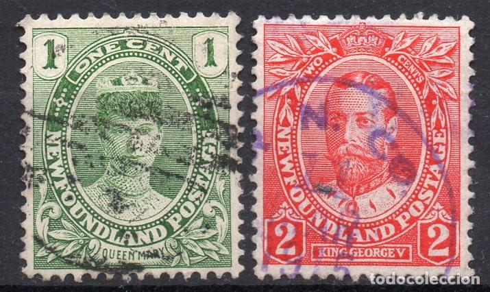Sellos: NEWFOUNDLAND/1911/USED/SC#104-5/ CORONACION OF JORGE V / REINA MARY/ REALEZA