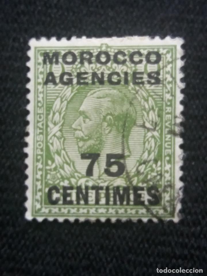 Sellos: GRAN BRETA&Ntilde;A, MARRUECOS AGENCIES, 75 CENTIMES, A&Ntilde;O 1925.