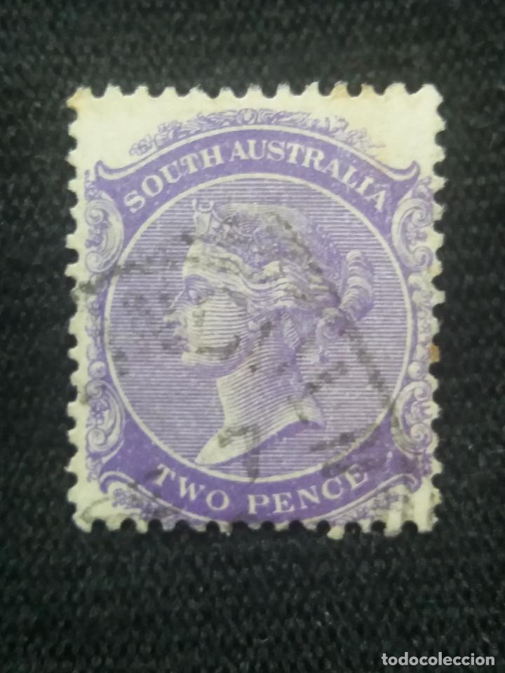 Sellos: GRAN BRETA&Ntilde;A, AUSTRALIA, TWO PENCE, REINA VICTORIA, A&Ntilde;O 1868,
