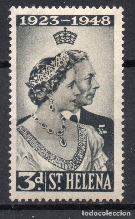 Sellos: ST. HELENA/1948/MH/SC#130/EMISION BODAS DORADAS REY JORGE VI & ELIZABETH / REALEZA/ KGVI