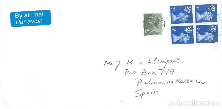 Selos: 1995. GRAN BRETA&Ntilde;A- SOBRE CIRCULADO. FRANQUEO SERIE B&Aacute;SICA. ISABEL II. MONARQU&Iacute;AS.