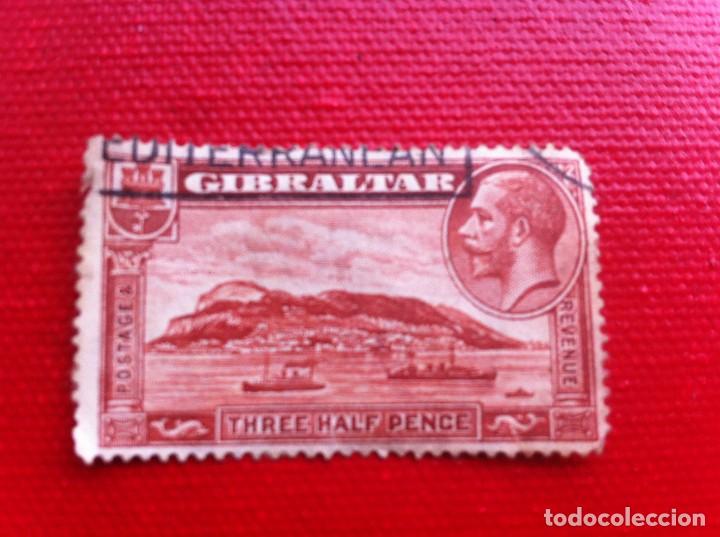 Sellos: SEELO USADO. GIBRALTAR. THREE HALF PENCE - Foto 1