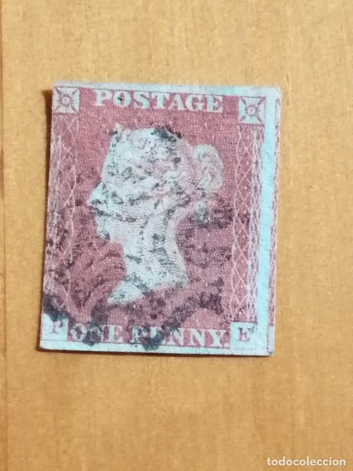 Briefmarken: PERFIL DE LA REINA VICTORIA - ONE PENNY - RED - P-E -A&Ntilde;O 1841-1879