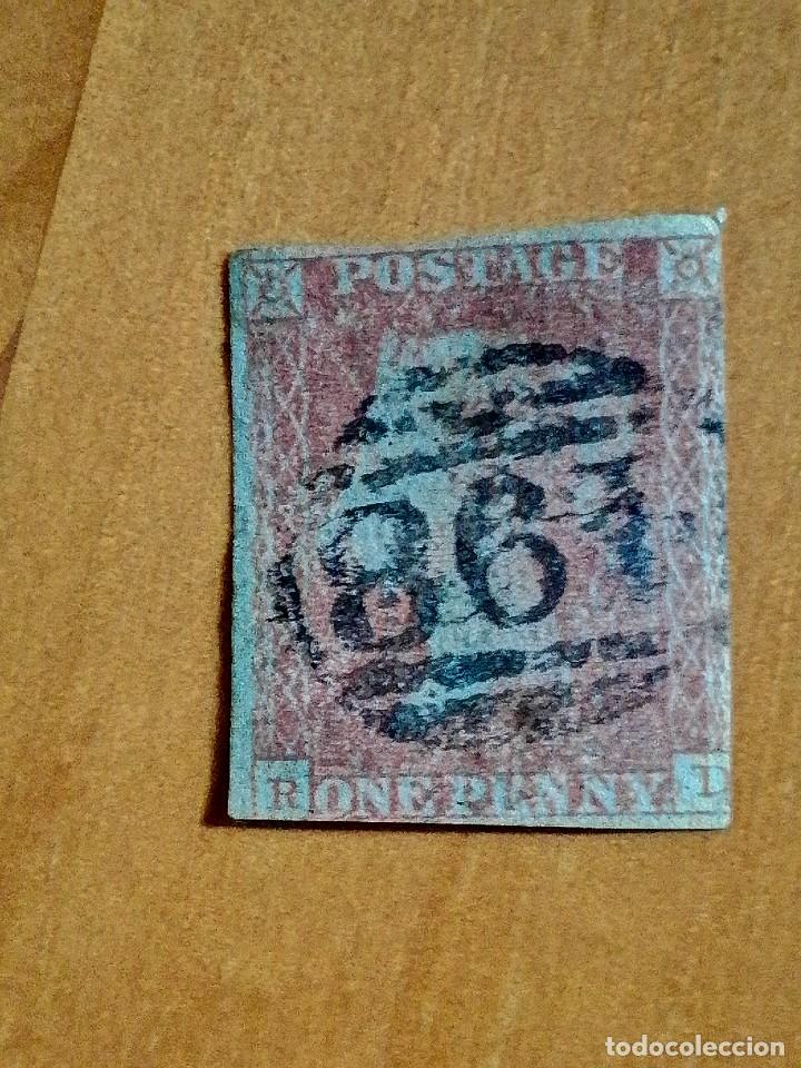 Stamps: PERFIL DE LA REINA VICTORIA - ONE PENNY - RED - R-D -A&Ntilde;O 1841-1879