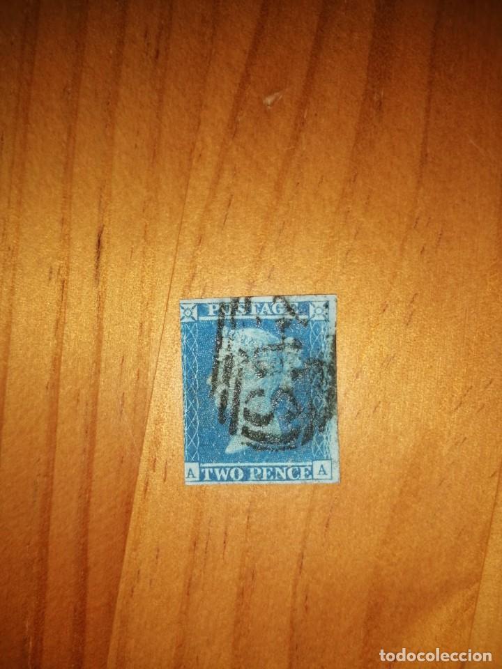 Timbres: PERFIL DE LA REINA VICTORIA - TWO PENCE - BLUE - A-A - A&Ntilde;O 1840-1858.