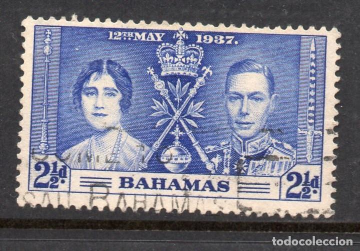 Sellos: BAHAMAS/1937/USED/SC#99/ CORONACION / REINA ELIZABETH & REY GEORGE VI / KGVI / 2 1/2P BRT. ULTRA