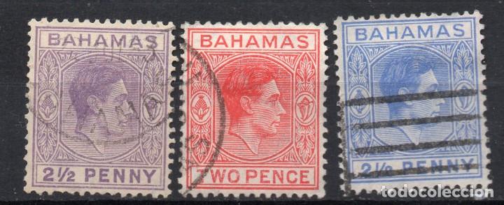 Sellos: BAHAMAS/1938-46/USED/SC#103B, 104, 104B/ REY JORGE VI / KGVI