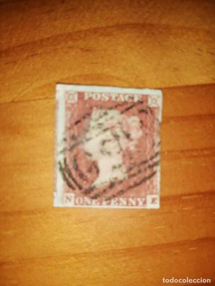 Timbres: PERFIL DE LA REINA VICTORIA - ONE PENNY - RED - N-E - A&Ntilde;O 1841-1879
