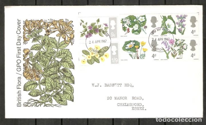Sellos: GRAN BRETA&Ntilde;A. FDC. 1967. FLORA - Foto 1