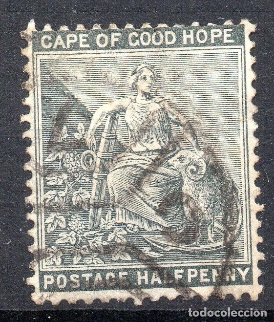 Briefmarken: CAPE OF GOOD HOPE/1886/USED/SC#41/ ESPERANZA SENTADA / 1/2P GRIS NEGRO