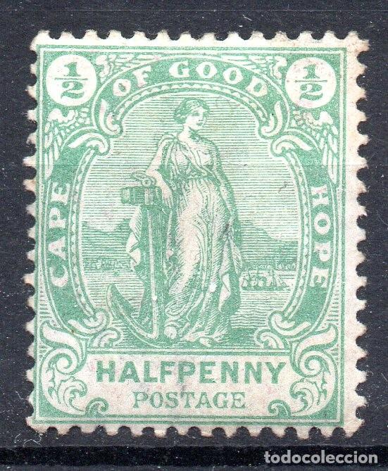Briefmarken: CAPE OF GOOD HOPE/1893-1902/MH/SC#59/ ESPERANZA LEVANTADA/ 1/2P VERDE