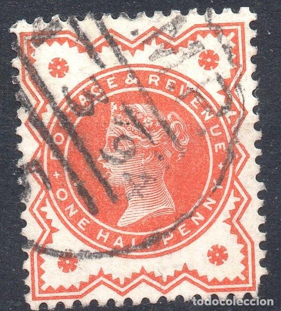 Briefmarken: GRAN BRETA&Ntilde;A / INGLATERRA /1887-92/USED/SC#111/ REINA VICTORIA / 1/2P VERMILLON