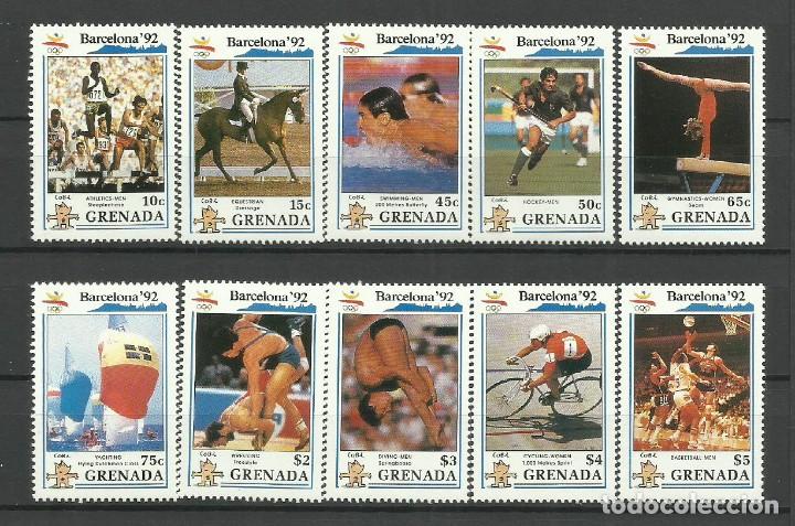 Sellos: GRENADA- COLONIAS BRITANICAS 1990 ** JJOO BARCELONA 92 (serie completa)