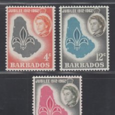 Sellos: COLONIAS INGLESAS, BARBADOS, 1962 YVERT Nº 232 / 234 /**/, BOY SCOUTS. Lote 309422868