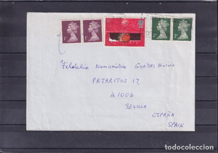 Sellos: -GRAN BRETA&Ntilde;A 606(2), 608(2), 1842, circulada matasello RODILLO CONMEMORATIVO