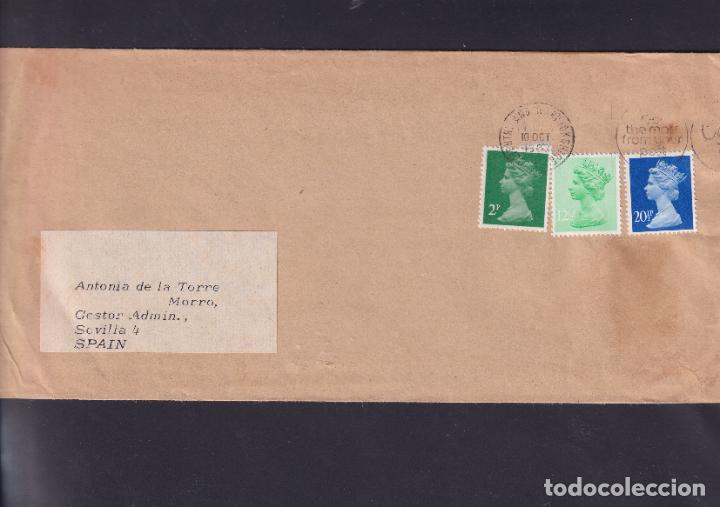 Sellos: -GRAN BRETA&Ntilde;A 608, 1018, 1078, circulada matasello RODILLO CONMEMORATIVO
