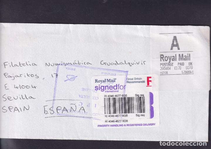 Timbres: -GRAN BRETA&Ntilde;A ETIQUETA FRANQUEO PAGADO Y DE CERTIFICADO, TAMPON CERTIFICADO INTERNACIONAL,