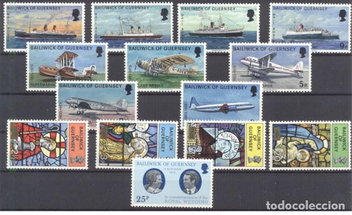 Sellos: Guernsey 1973 - Complete year set mnh** - Foto 1