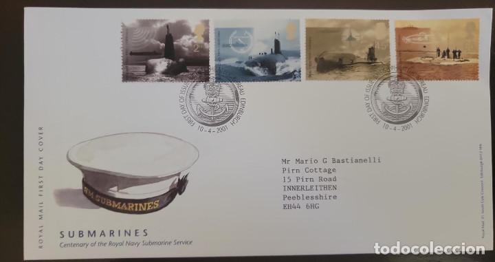 Sellos: SO) 2001 ENGLAND, SUBMARINES, FDC - Foto 1