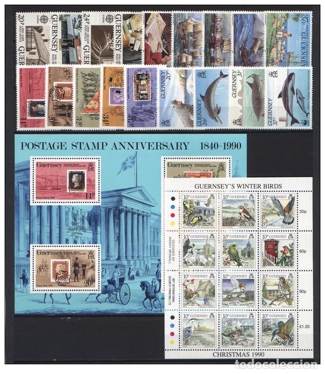 Sellos: Guernsey 1990 - Complete year set mnh** - Foto 1