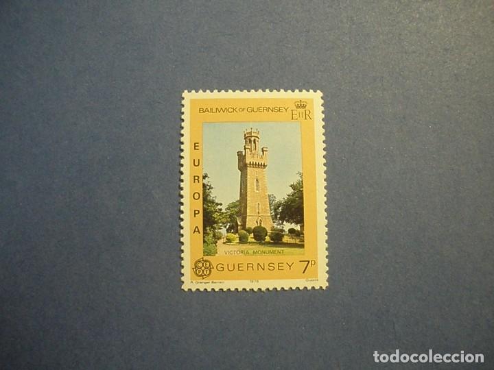 Sellos: GUERNSEY 1978 - EUROPA - EDIFICIOS - MONUMENTO A LA VICTORIA. - Foto 1
