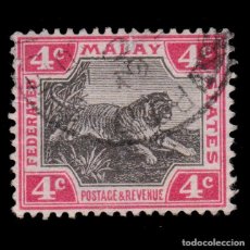 Sellos: MALAYSIA 1904 FEDERAL STATES.SG 36C.4C.USED. WMK MULT SCRIPT.CA. Lote 366363021