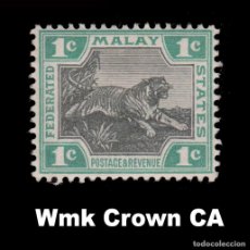 Sellos: MALAYSIA 1901 FEDERAL STATES.SG 15.1C.MINT HINGED.MH.WMK CROWN.CA. Lote 366364026
