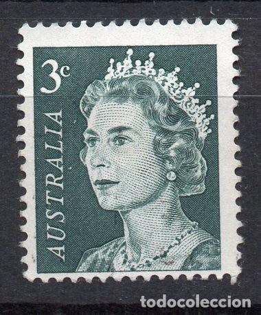 Sellos: AUSTRALIA/1966/MNG/SC#396/ REINA ELIZABETH II / QEII /3c VERDE PRUSIANO